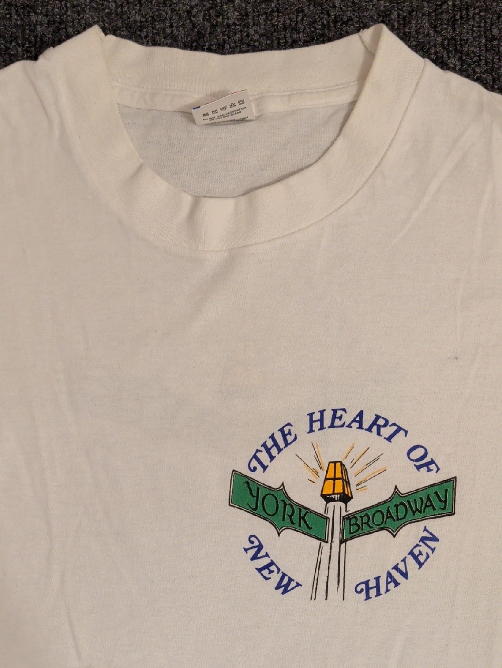 Vintage Heart of New Haven T Shirt White Tee Single Stitch 100% Cotton USA Made